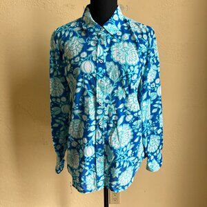 Talbots Button Down Floral Print Shirt